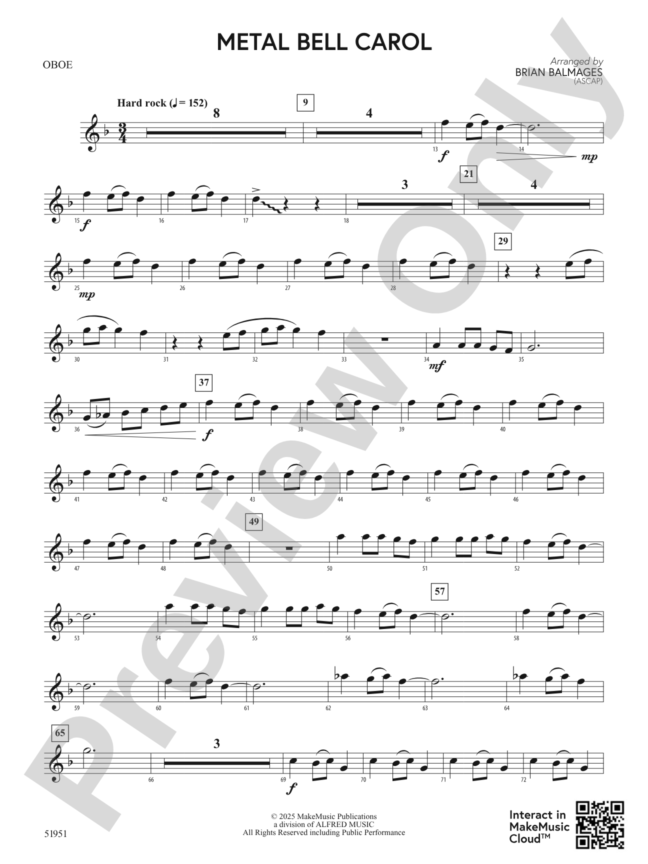 Metal Bell Carol: Oboe