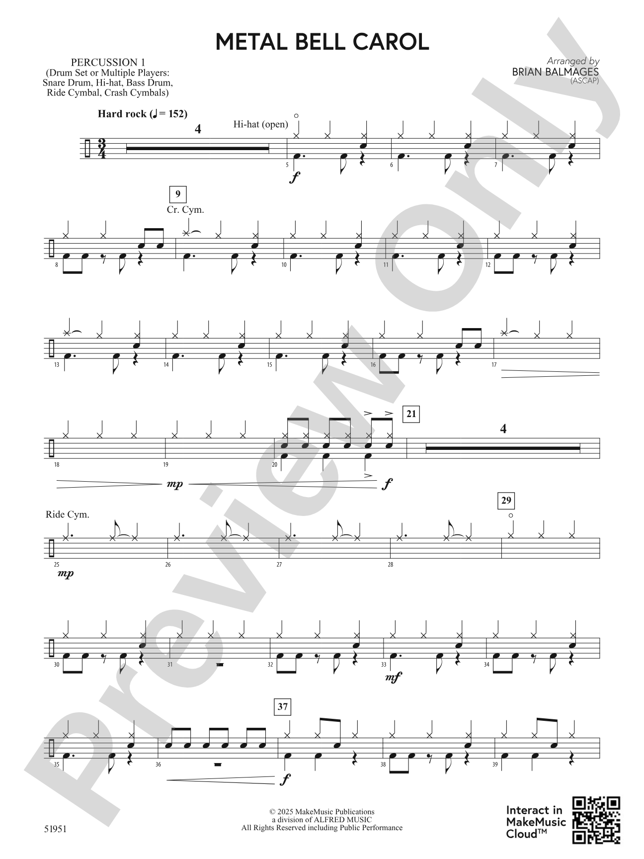 Metal Bell Carol: 1st Percussion