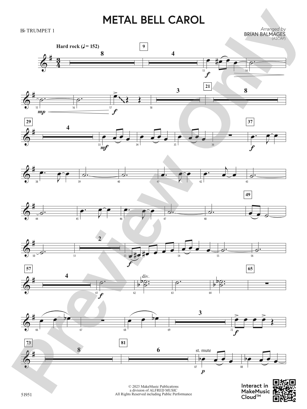 Metal Bell Carol: 1st B-flat Trumpet