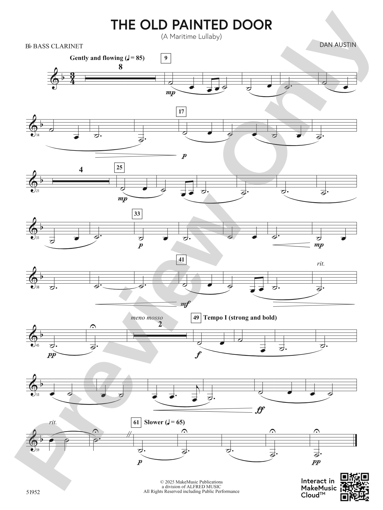 The Old Painted Door: B-flat Bass Clarinet