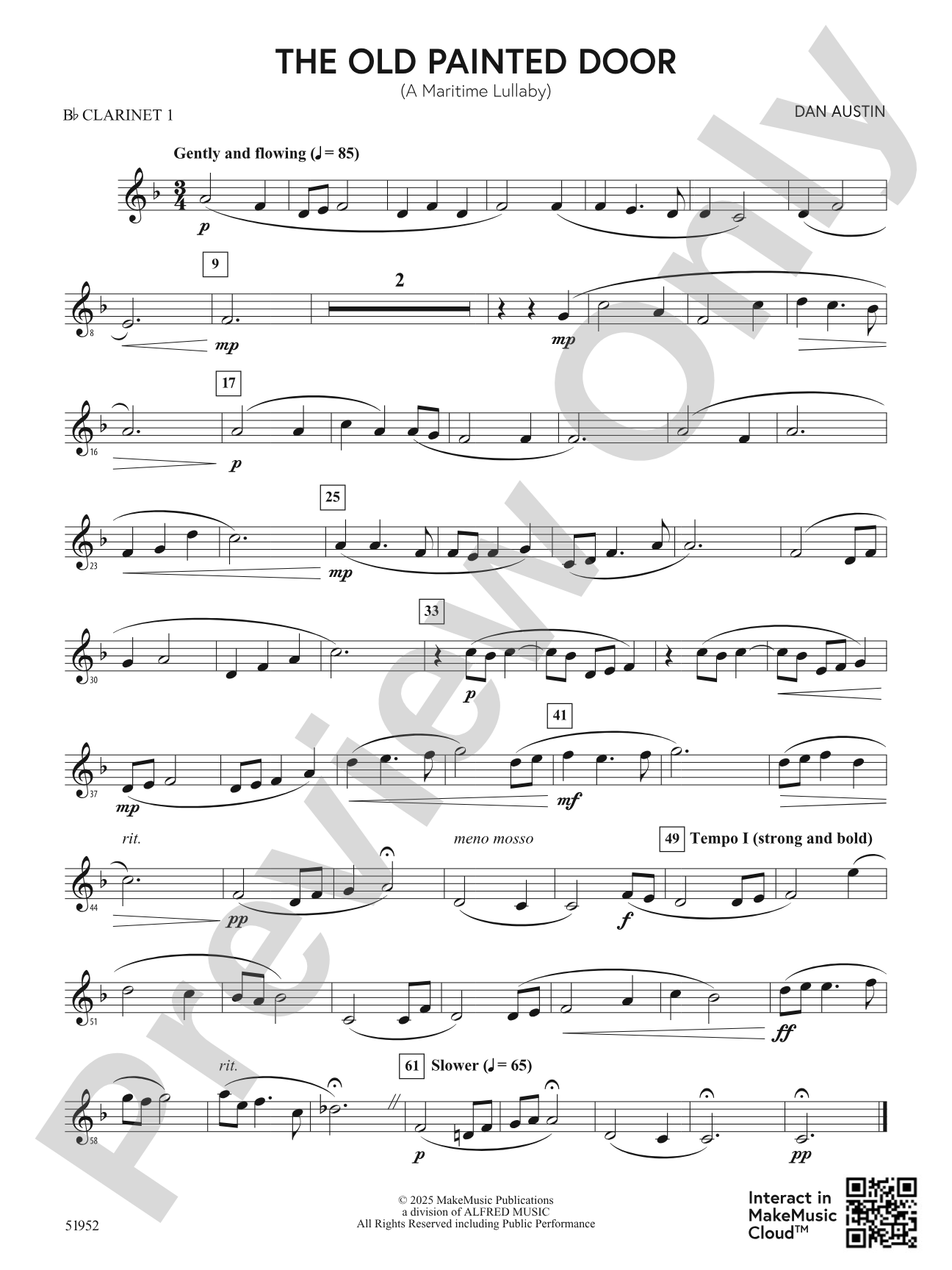 The Old Painted Door: 1st B-flat Clarinet
