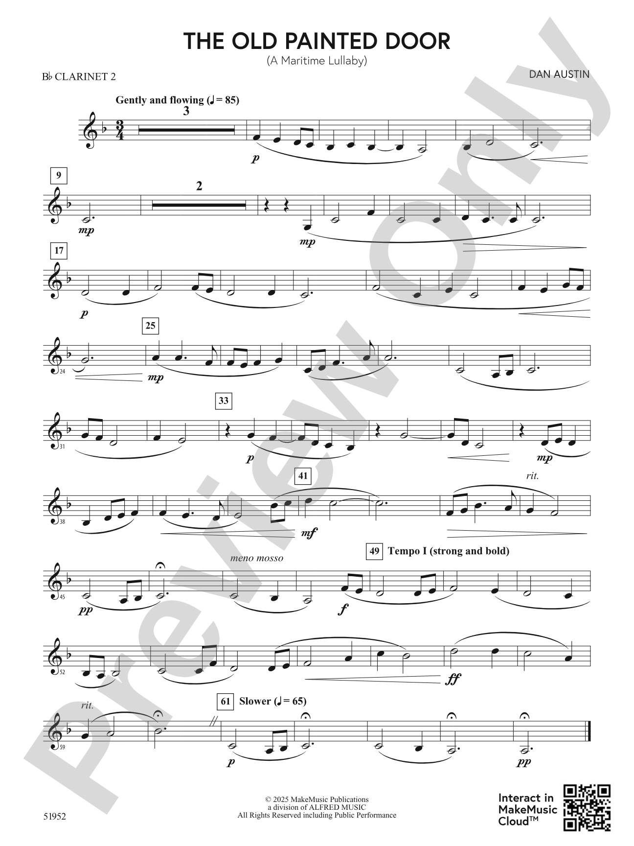 The Old Painted Door: 2nd B-flat Clarinet