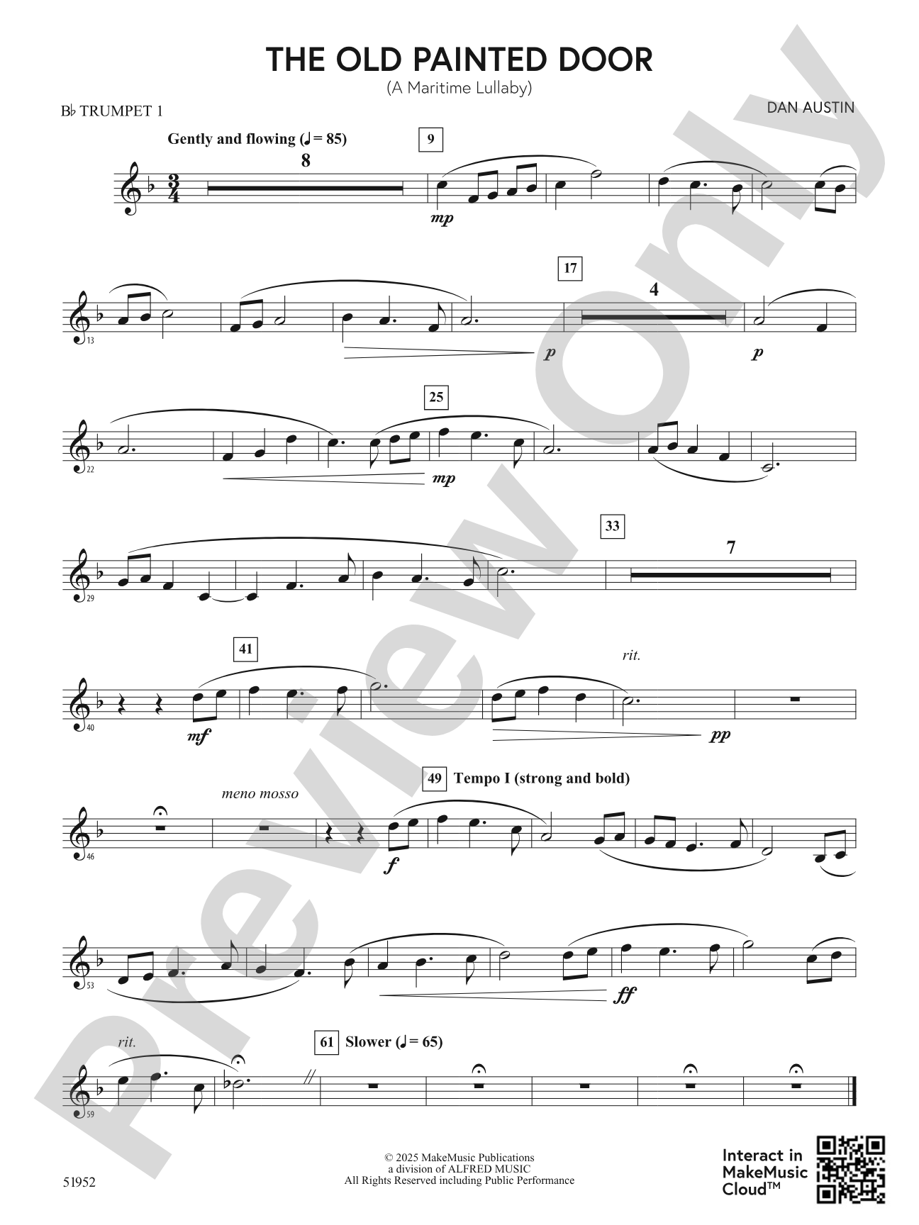 The Old Painted Door: 1st B-flat Trumpet