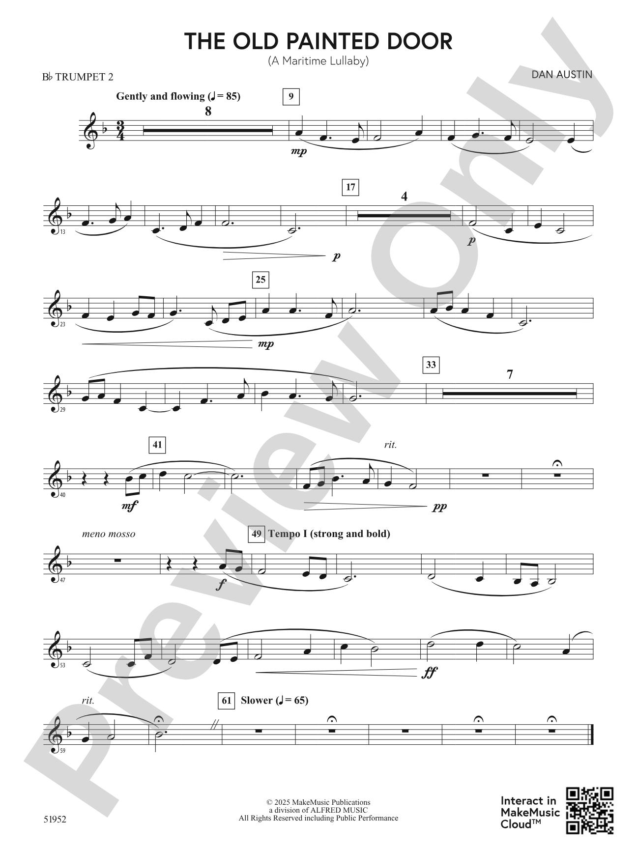 The Old Painted Door: 2nd B-flat Trumpet