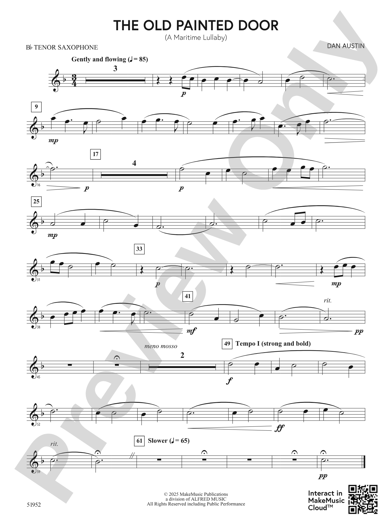 The Old Painted Door: B-flat Tenor Saxophone