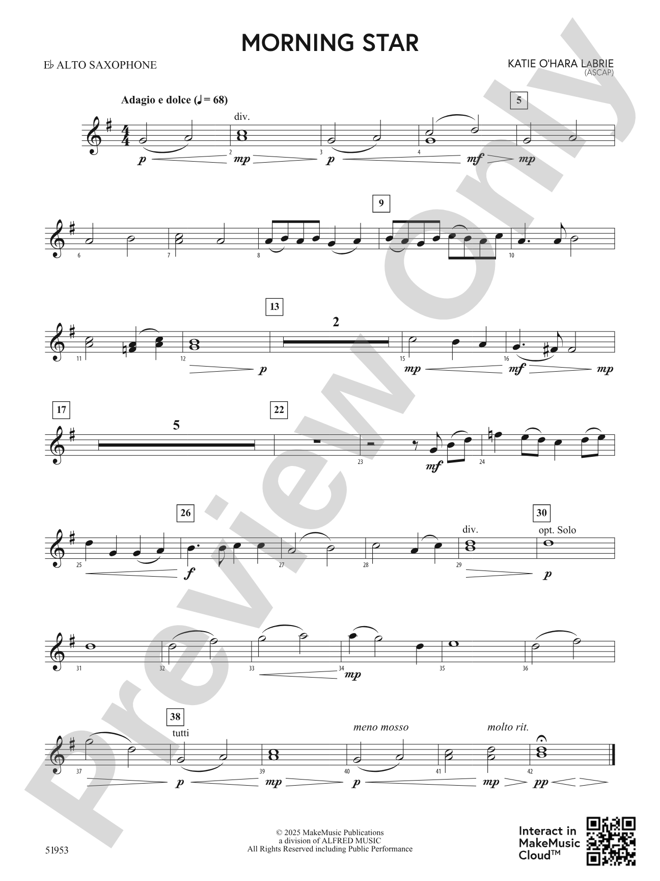 Morning Star: E-flat Alto Saxophone