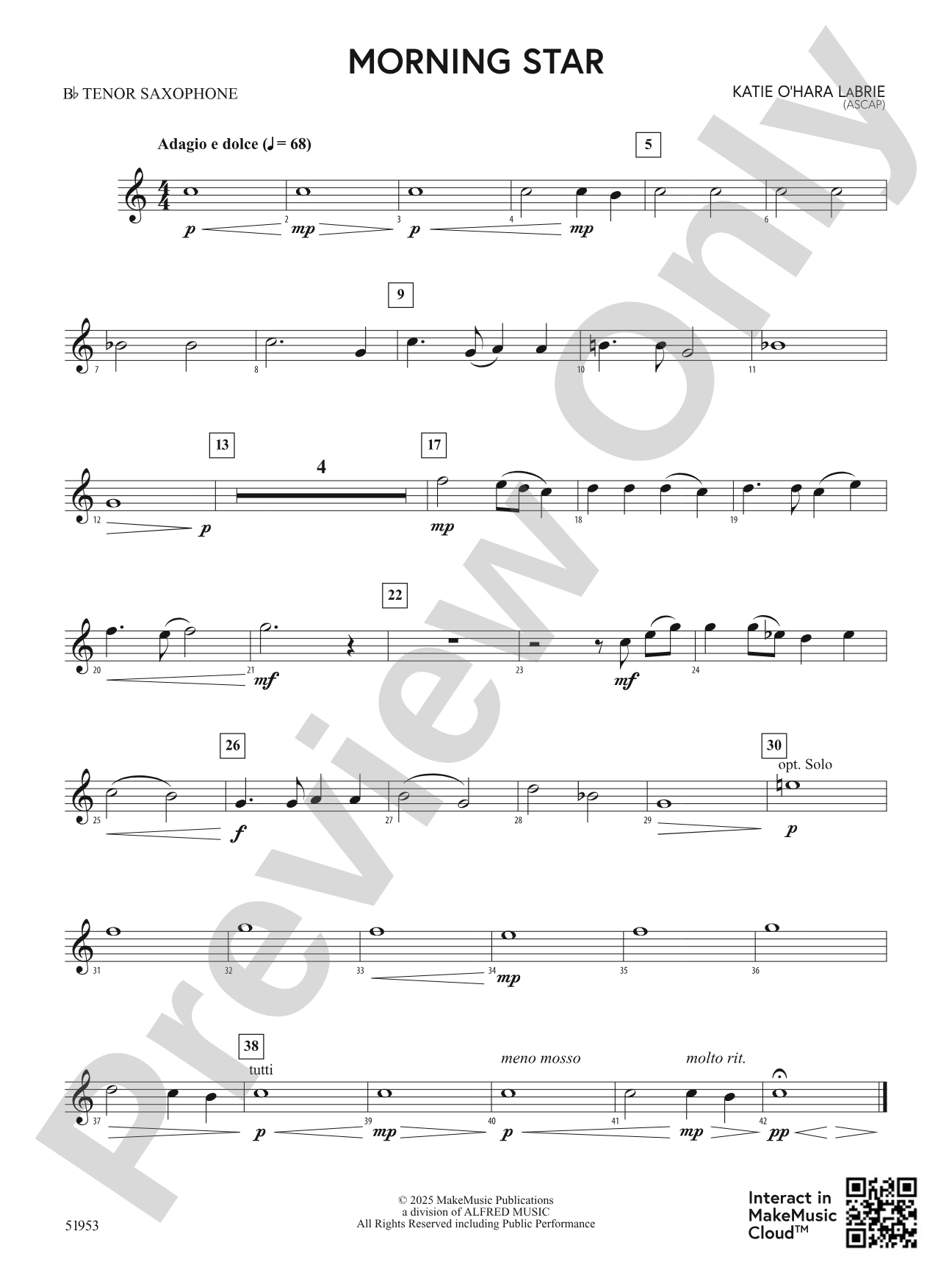 Morning Star: B-flat Tenor Saxophone