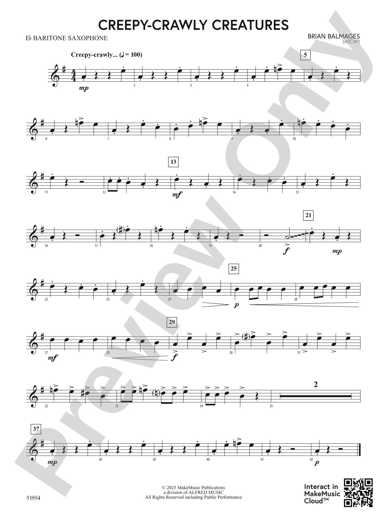 Creepy-Crawly Creatures: E-flat Baritone Saxophone