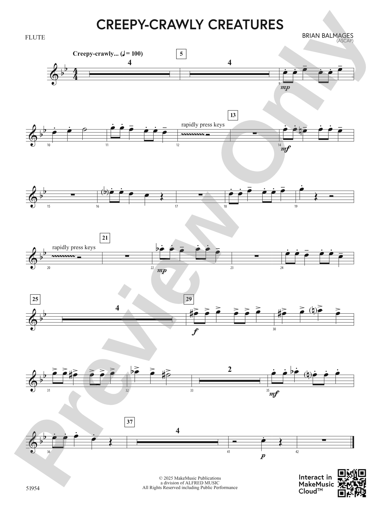 Creepy-Crawly Creatures: Flute