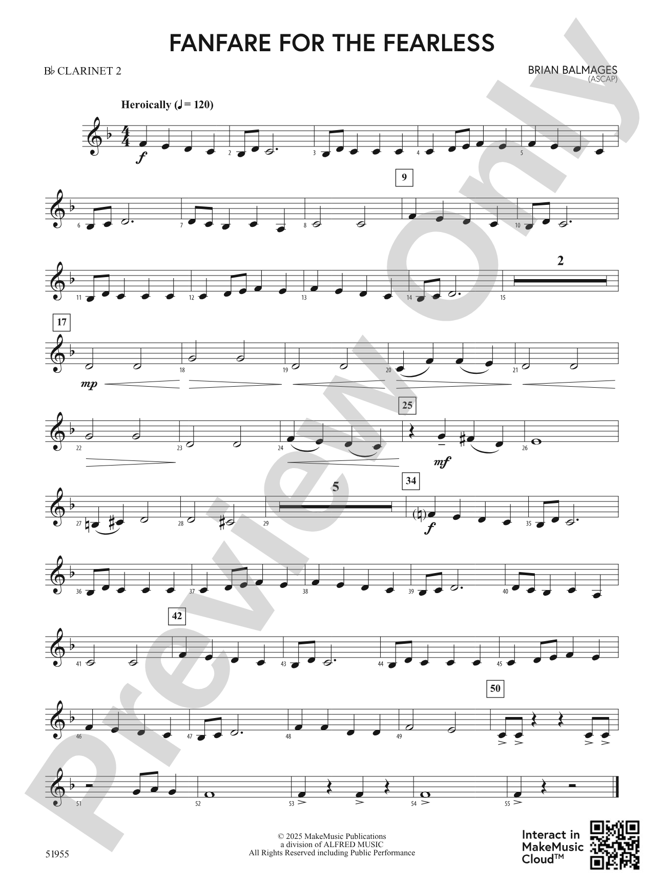Fanfare for the Fearless: 2nd B-flat Clarinet