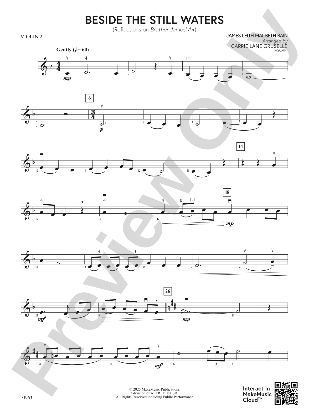 Beside the Still Waters: 2nd Violin