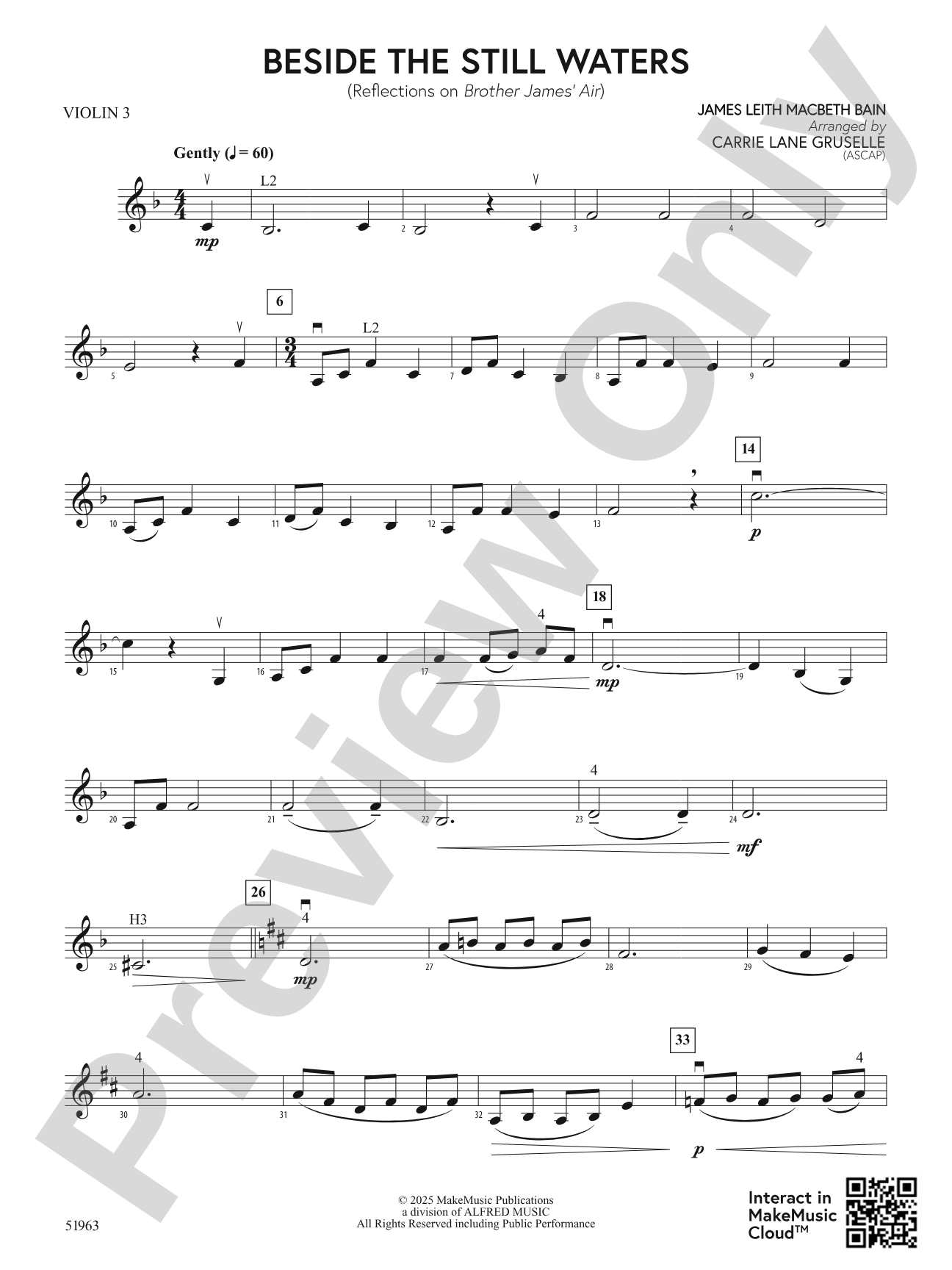 Beside the Still Waters: 3rd Violin (Viola [TC])