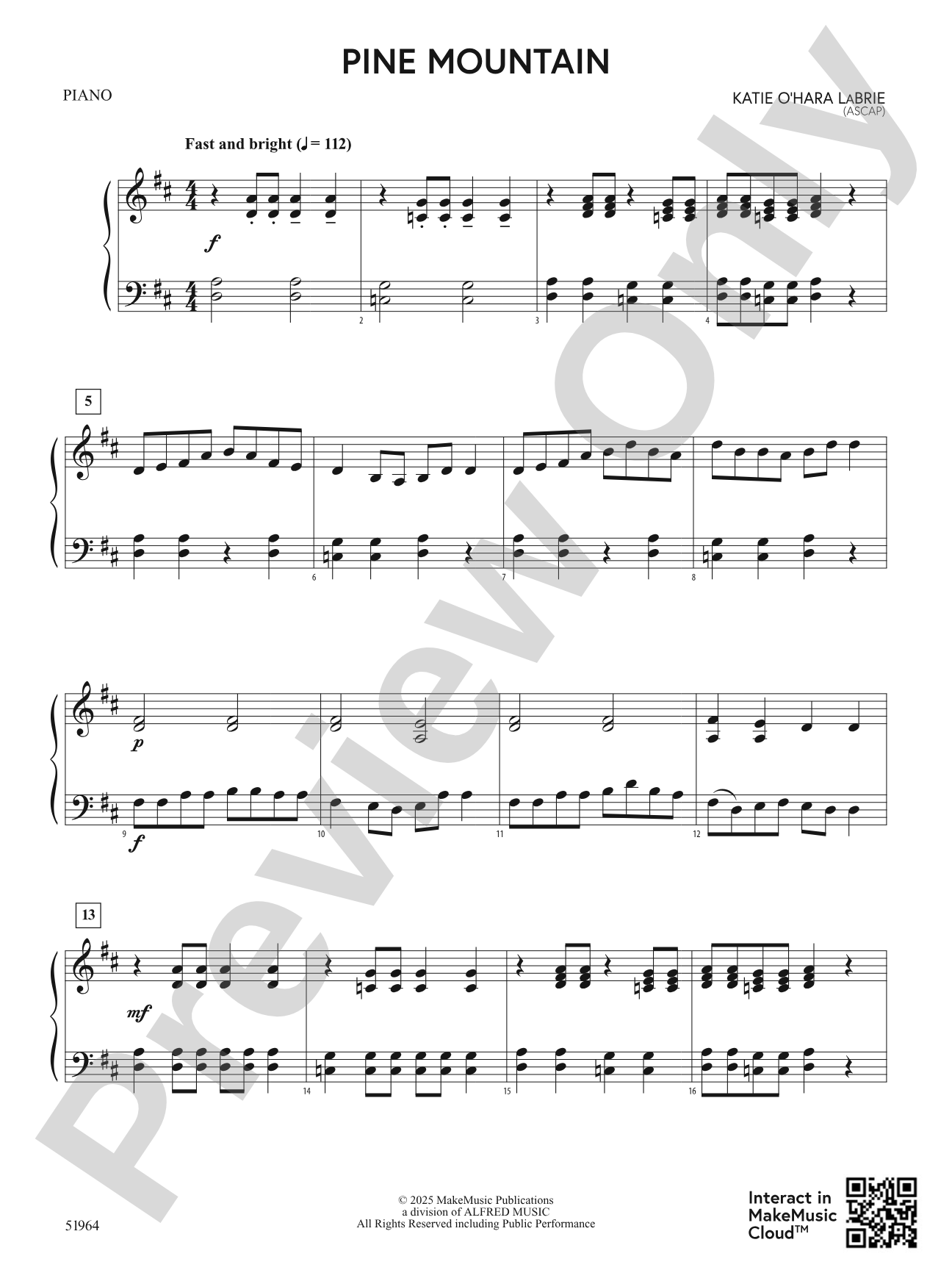 Pine Mountain: Piano Accompaniment