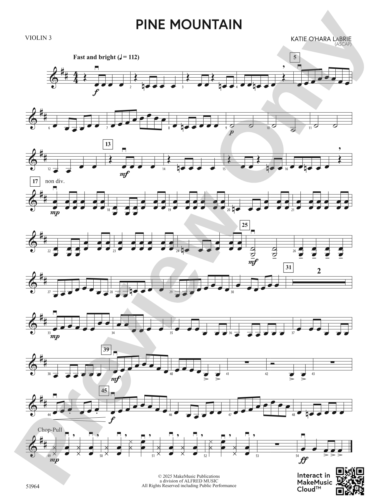 Pine Mountain: 3rd Violin (Viola [TC])