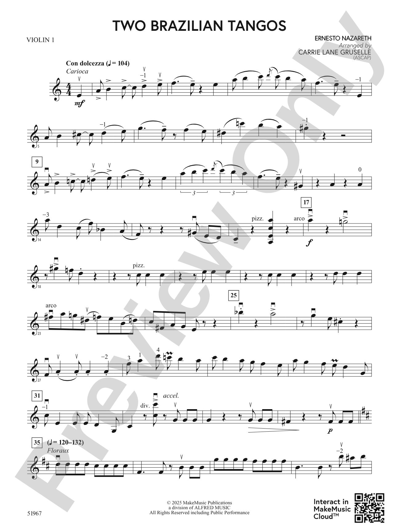 Two Brazilian Tangos: 1st Violin