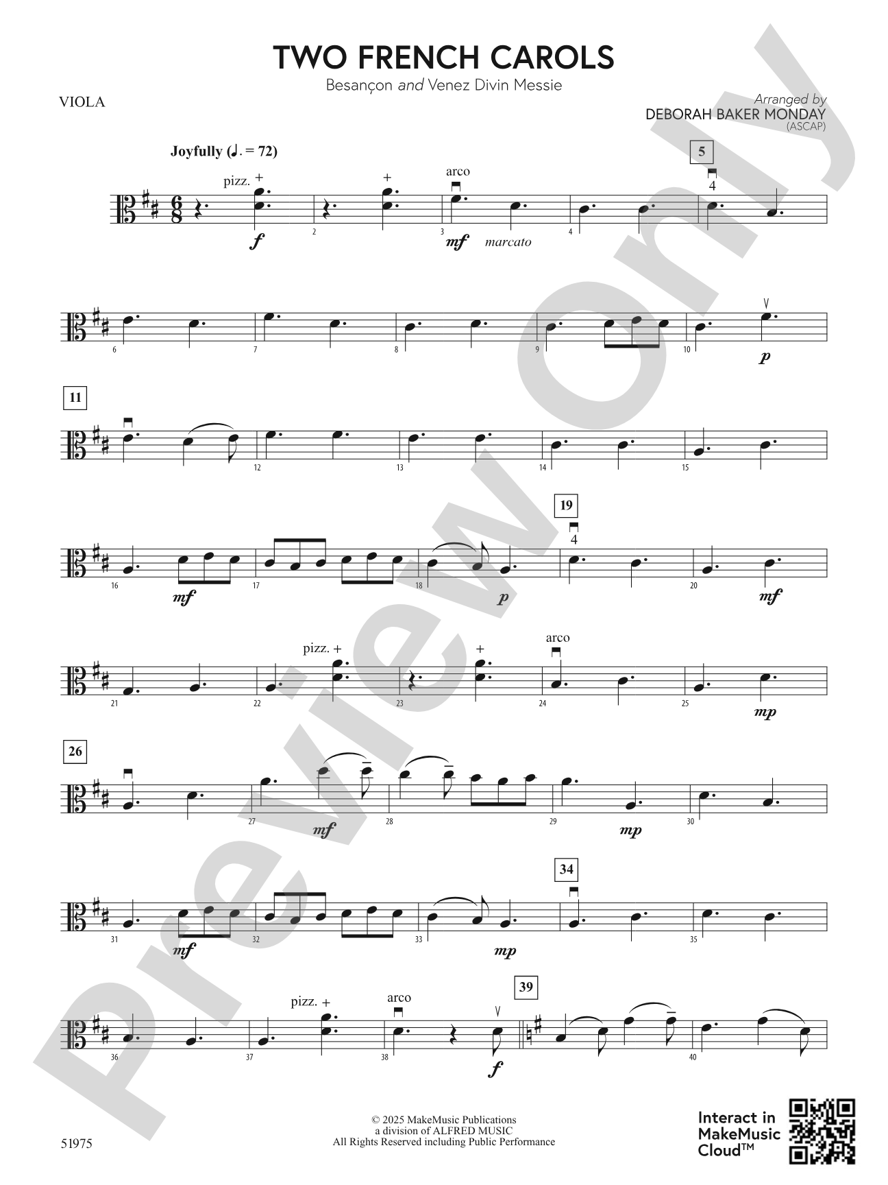 Two French Carols: Viola