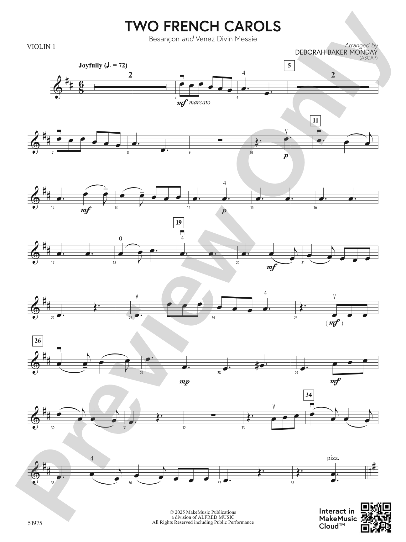 Two French Carols: 1st Violin