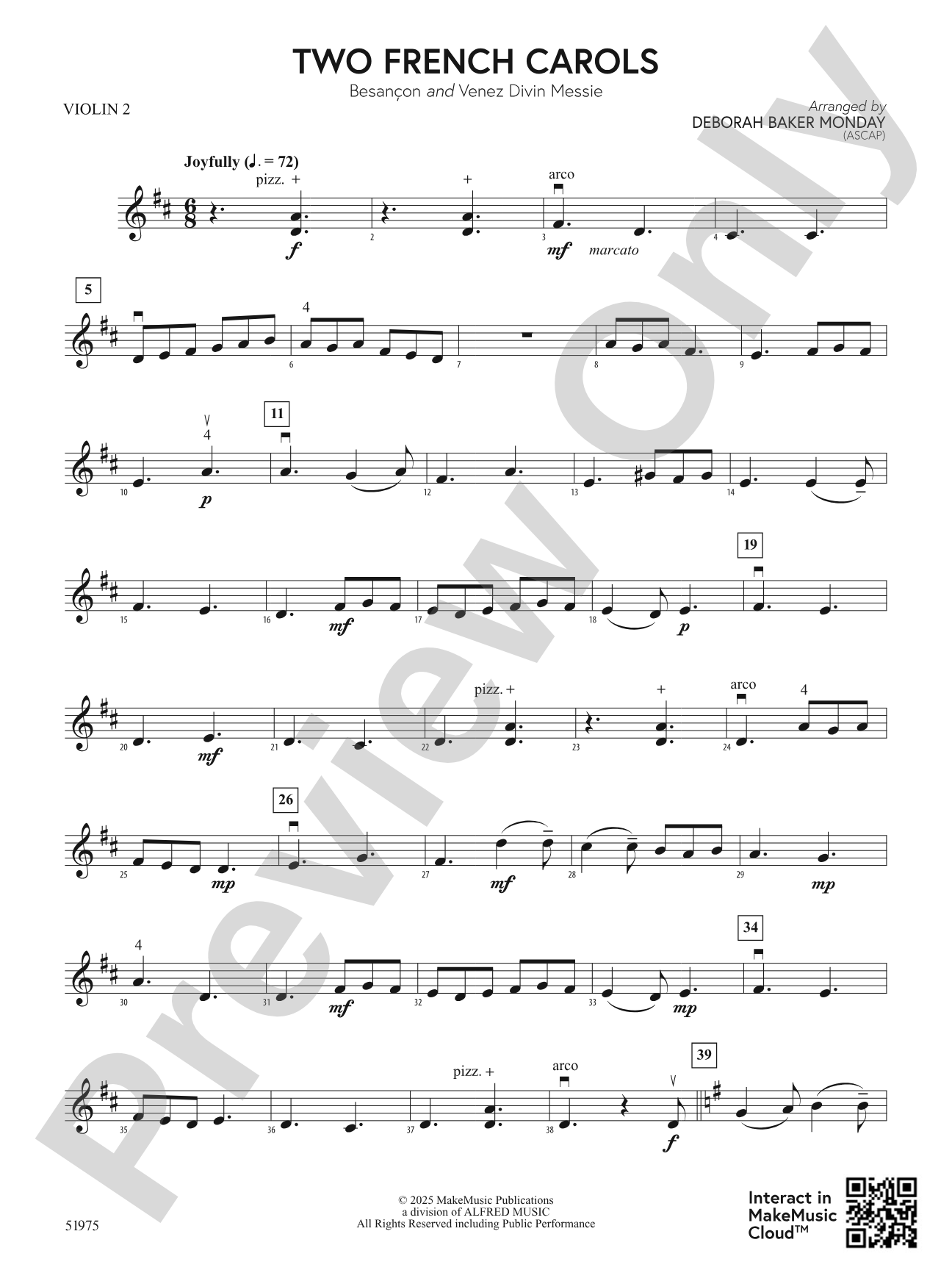 Two French Carols: 2nd Violin