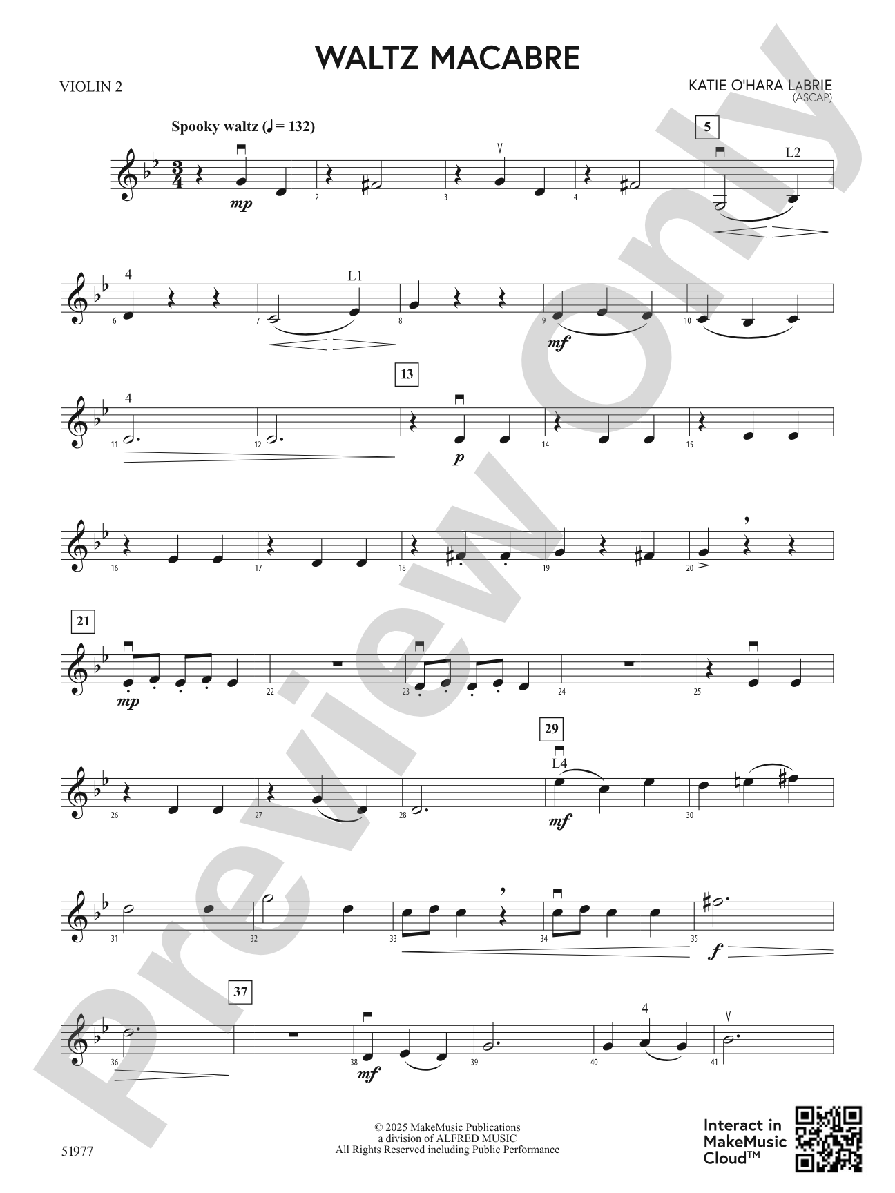 Waltz Macabre: 2nd Violin