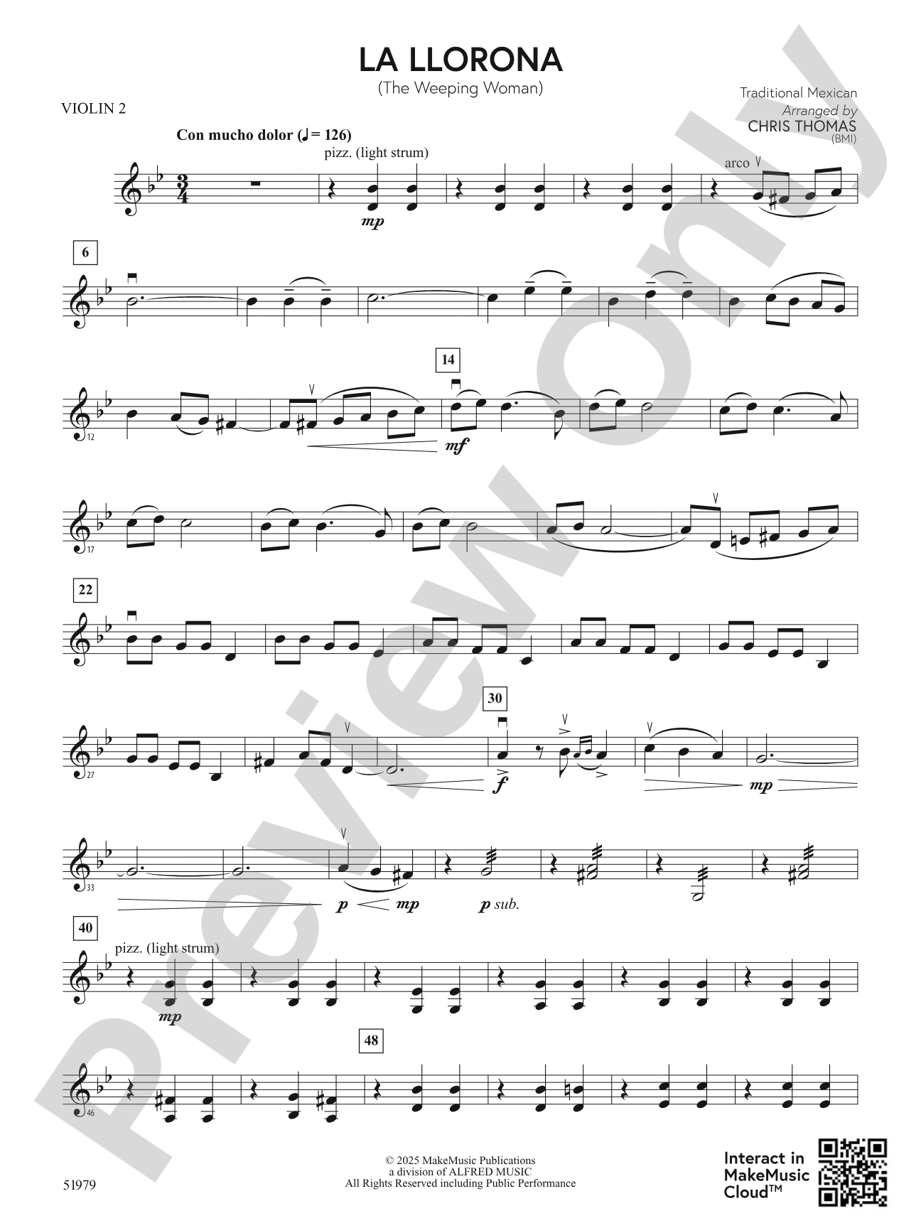 La Llorona: 2nd Violin