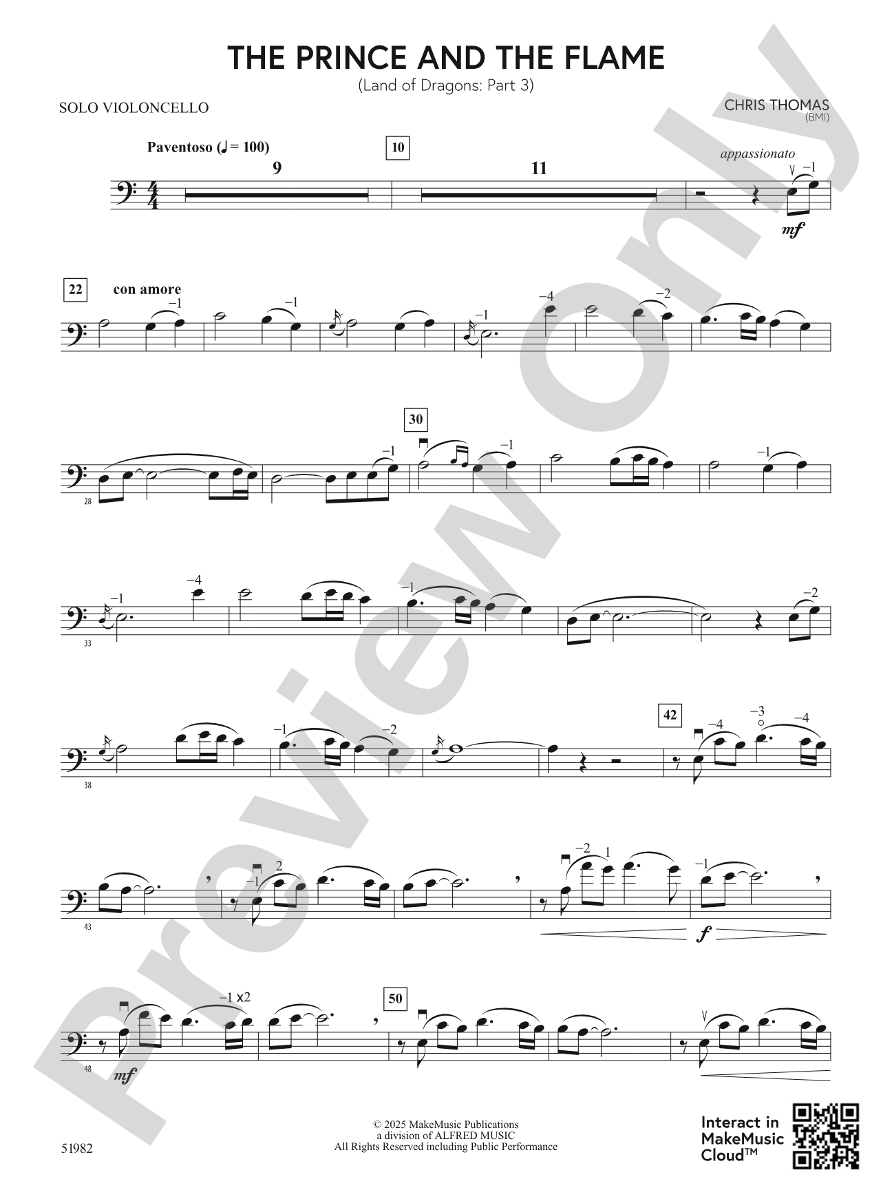 The Prince and the Flame: Solo Cello