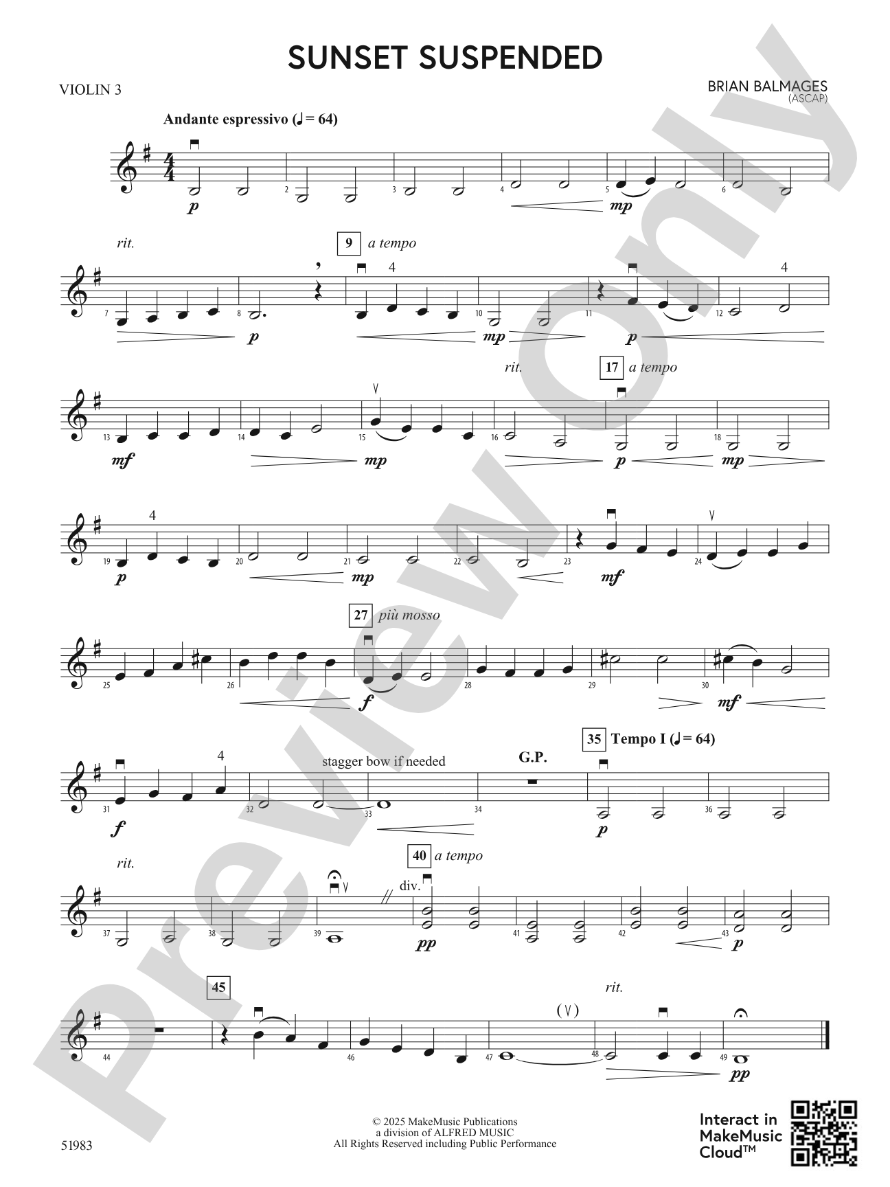 Sunset Suspended: 3rd Violin (Viola [TC])