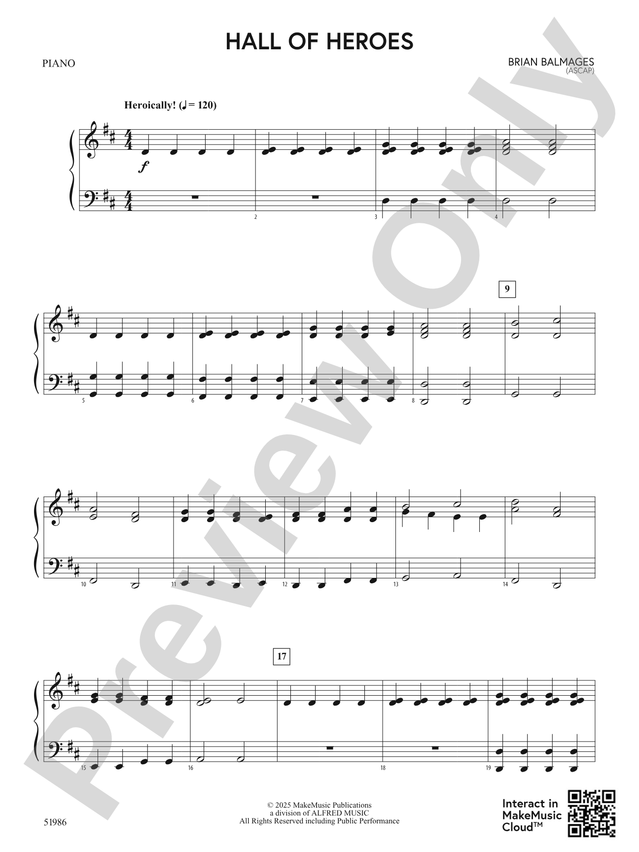 Hall of Heroes: Piano Accompaniment