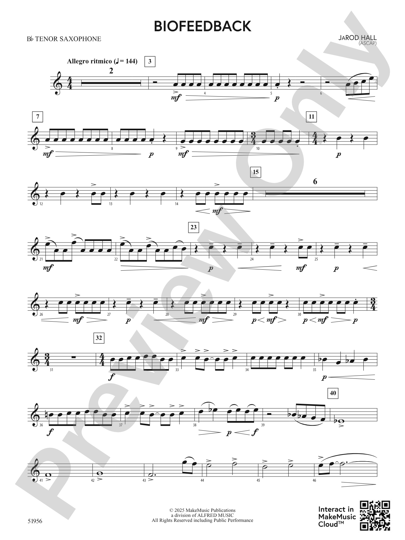 Biofeedback: B-flat Tenor Saxophone