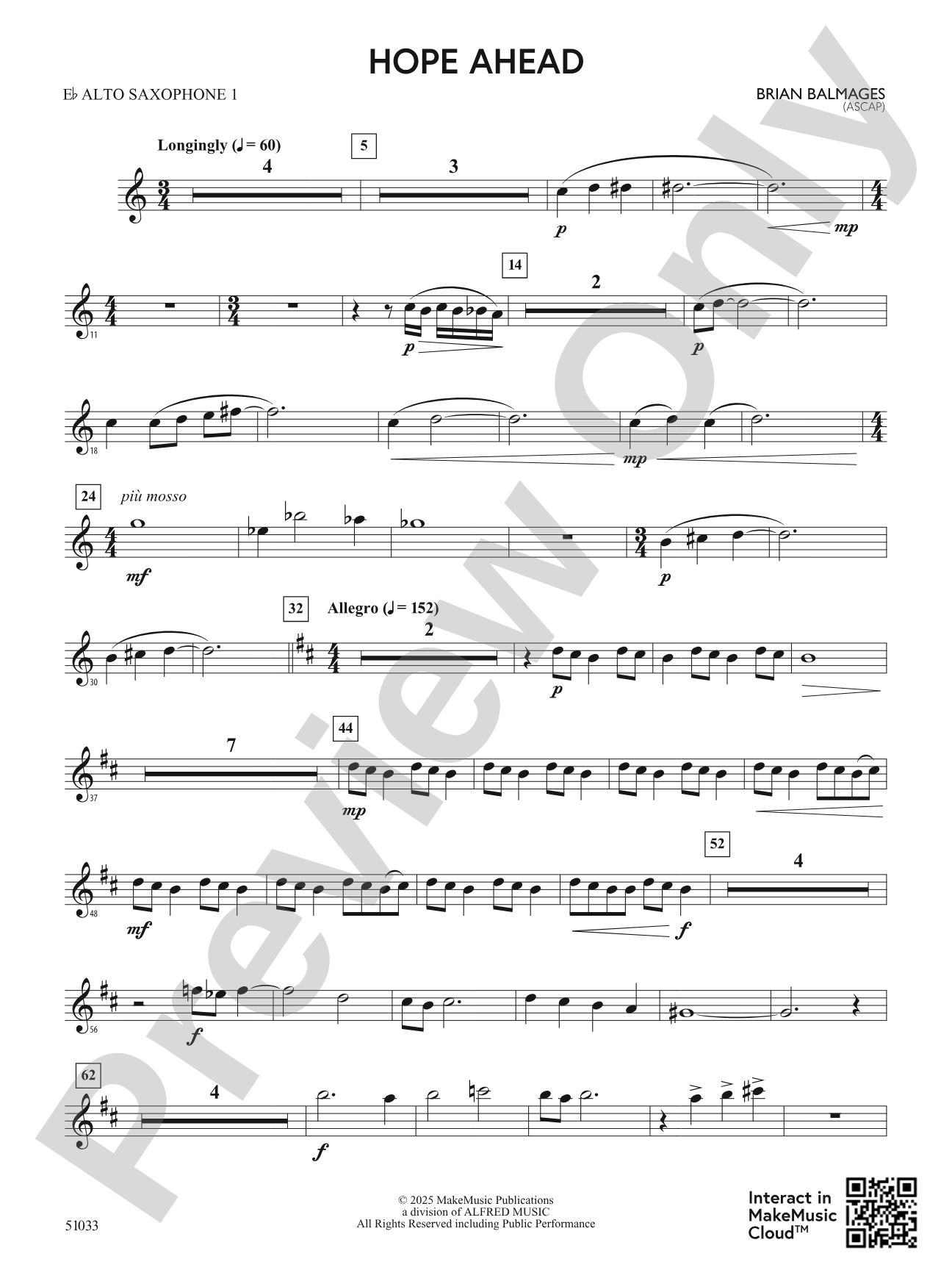 Hope Ahead: E-flat Alto Saxophone