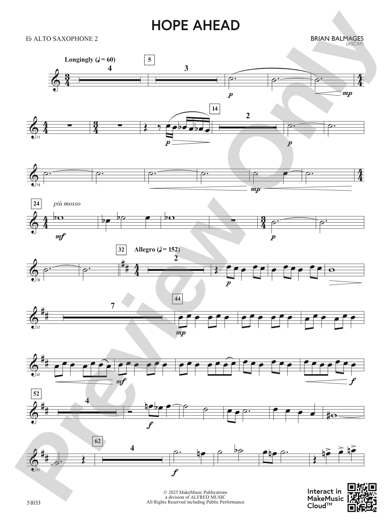 Hope Ahead: 2nd E-flat Alto Saxophone