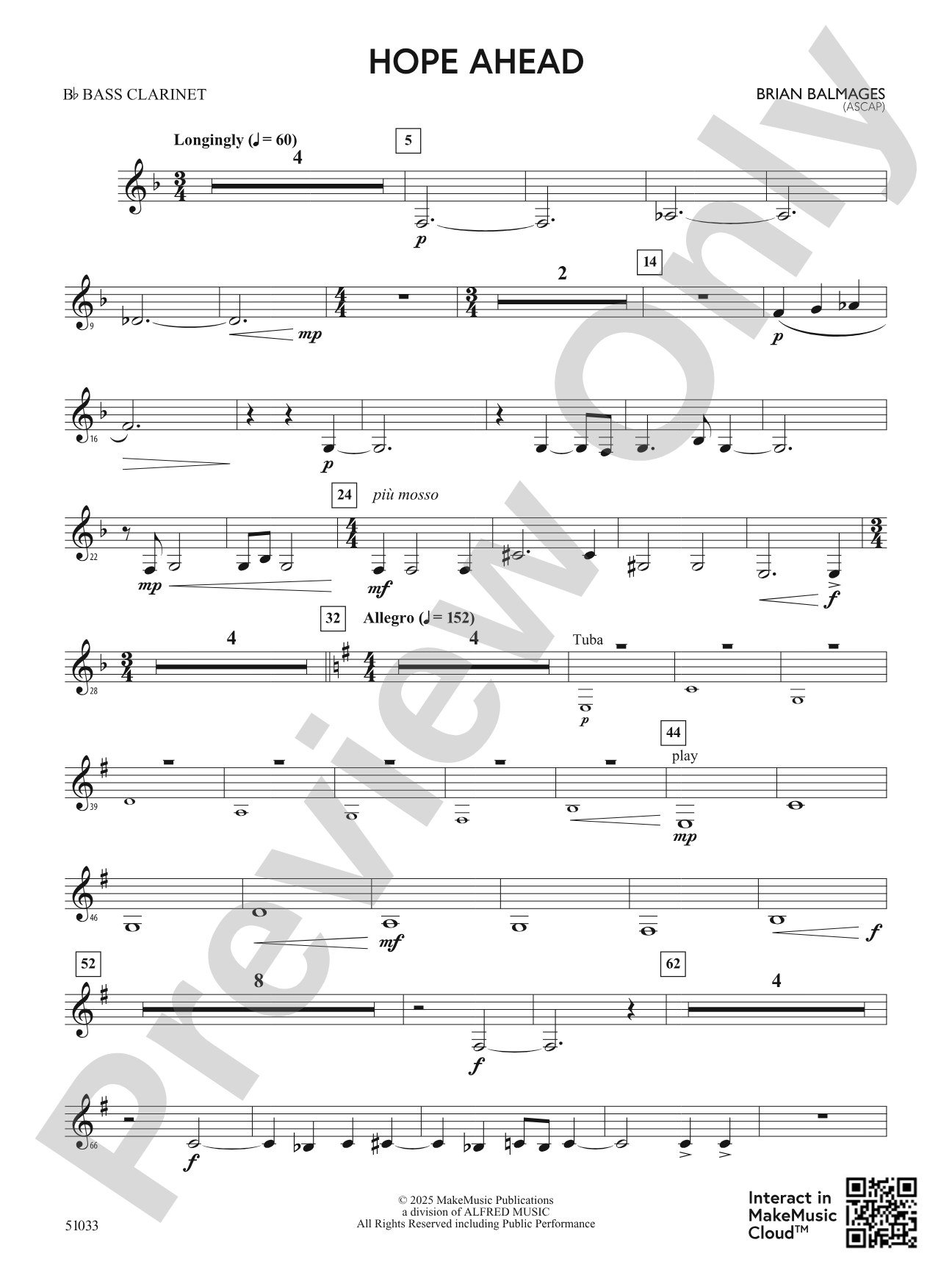 Hope Ahead: B-flat Bass Clarinet