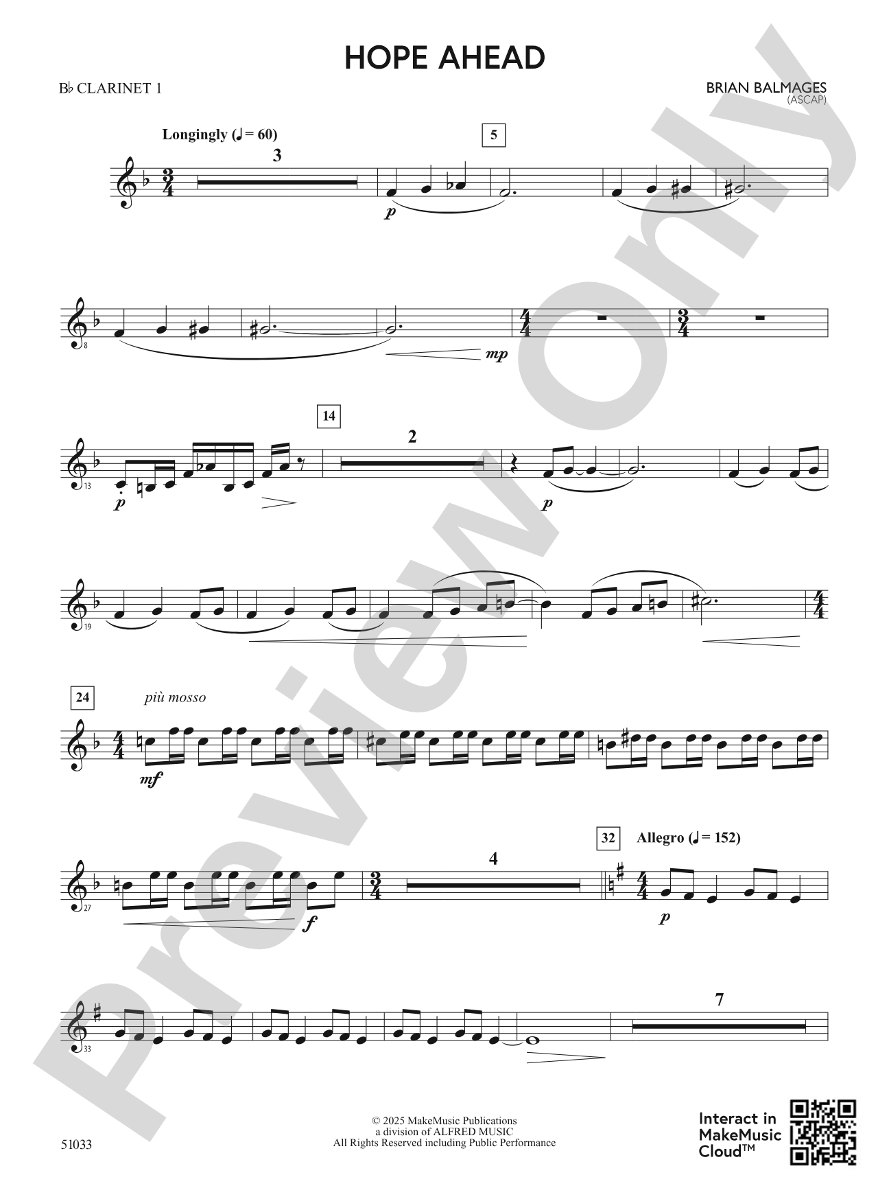 Hope Ahead: 1st B-flat Clarinet