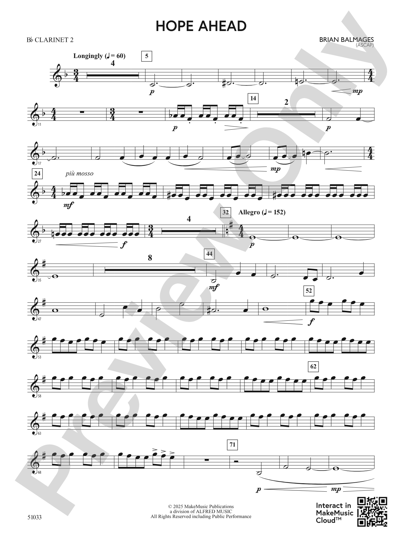Hope Ahead: 2nd B-flat Clarinet