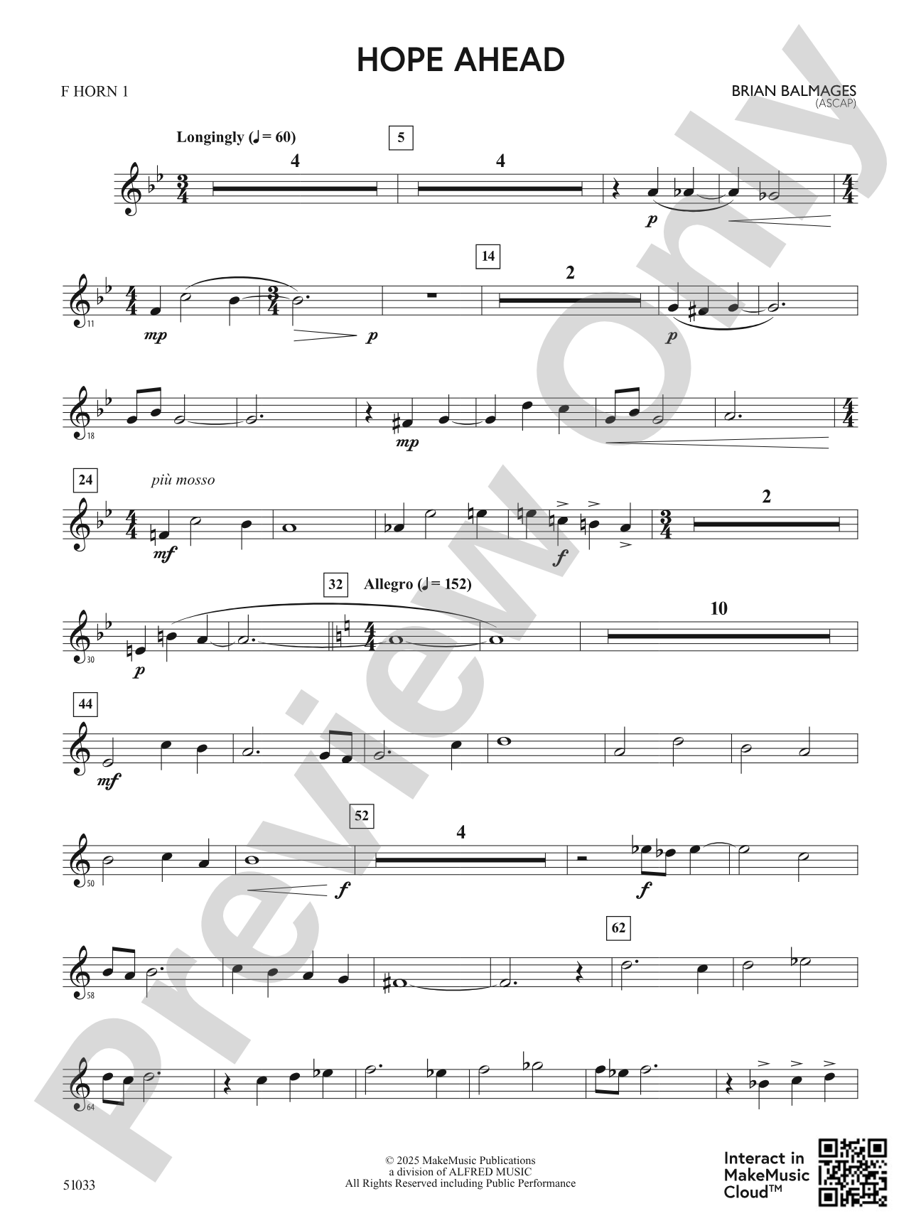 Hope Ahead: 1st F Horn