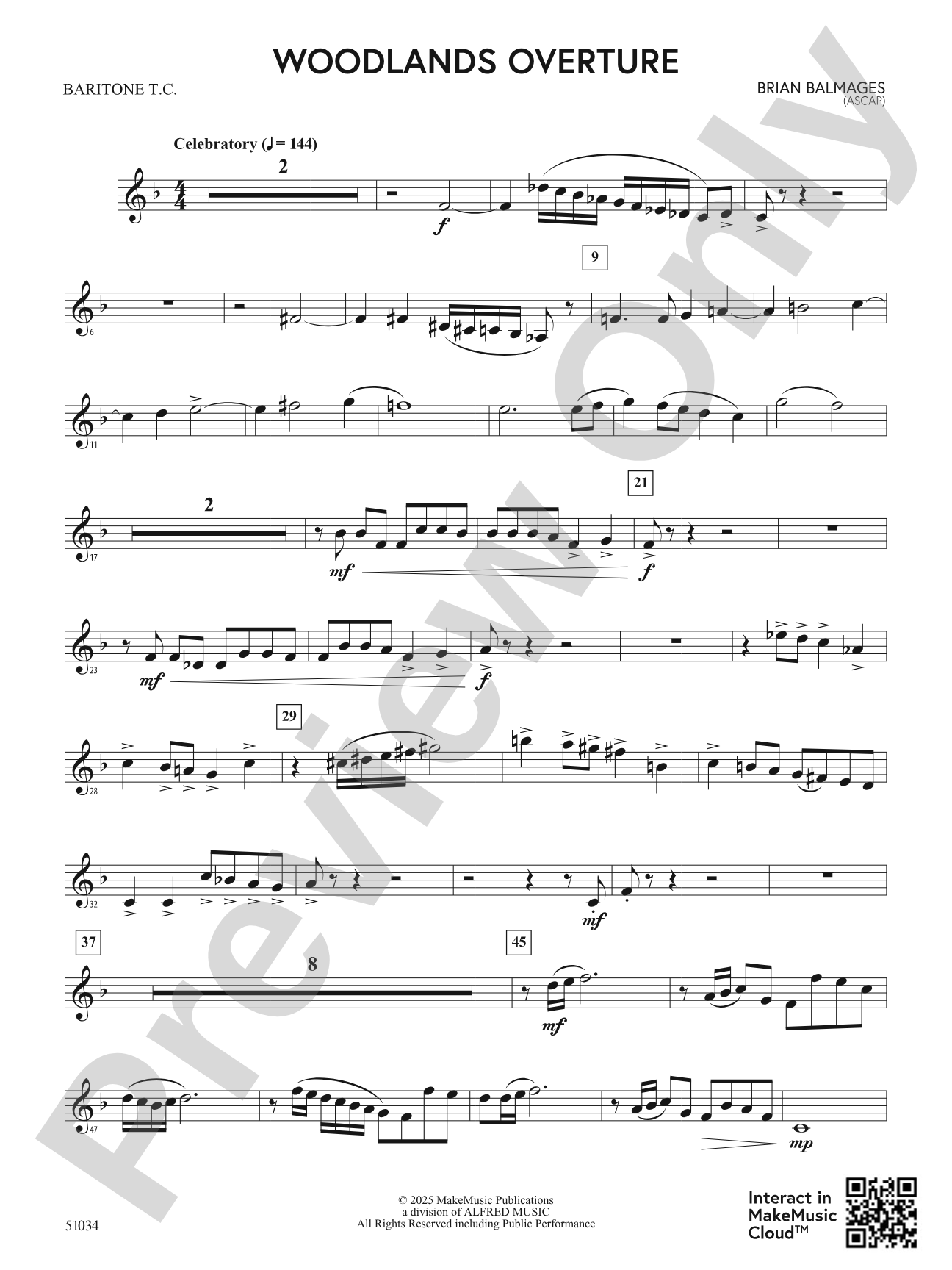 Woodlands Overture: Baritone T.C.