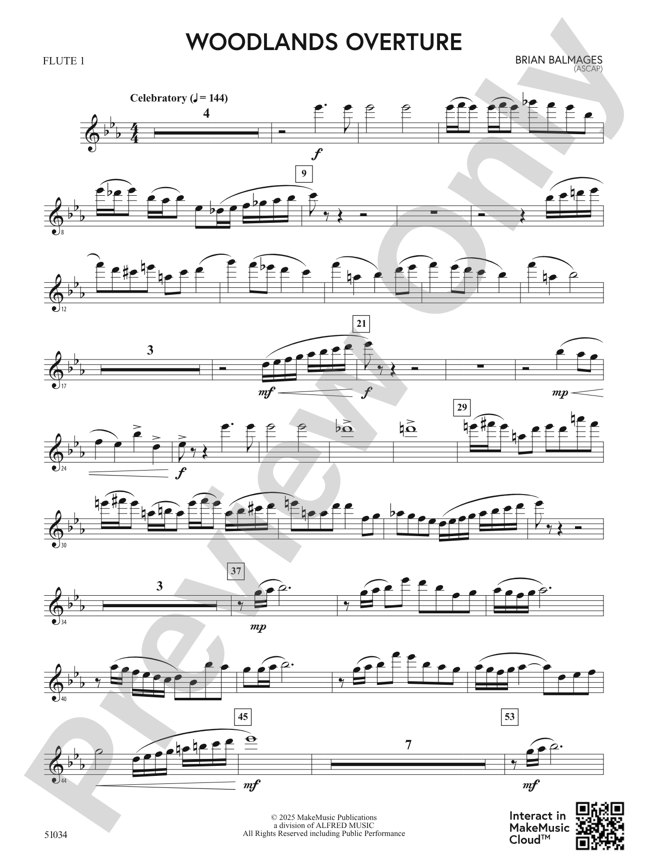 Woodlands Overture: Flute