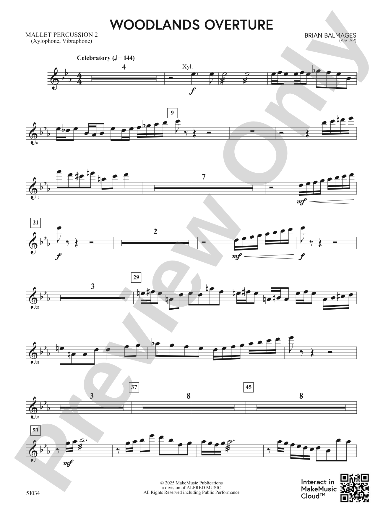 Woodlands Overture: 2nd Mallet Percussion