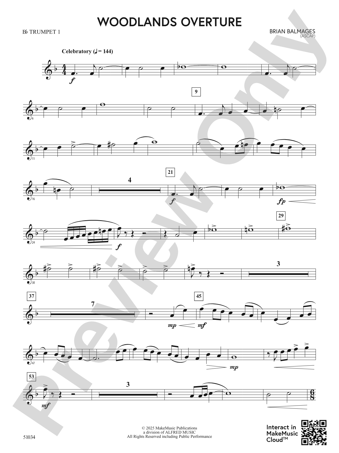 Woodlands Overture: 1st B-flat Trumpet