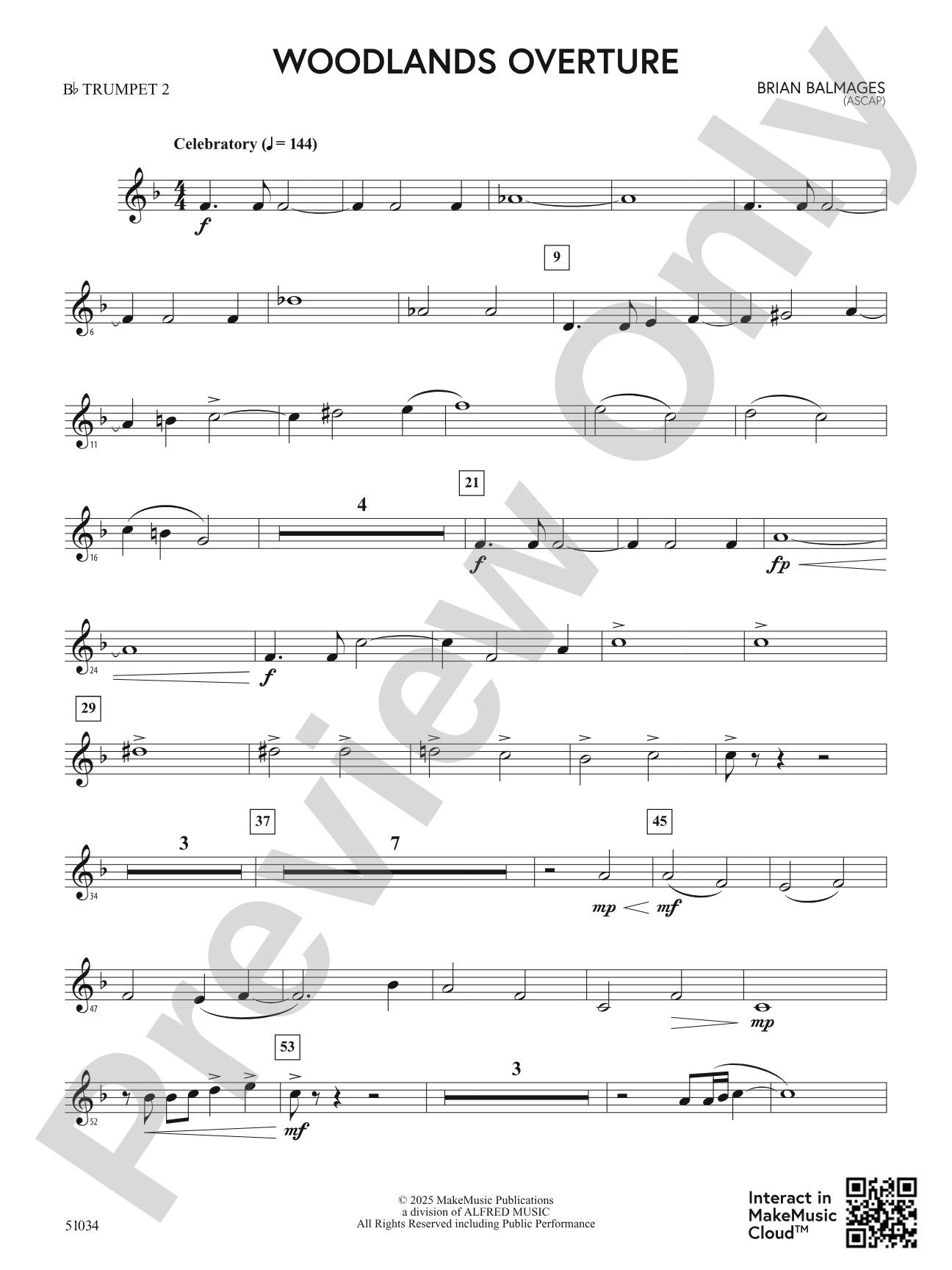Woodlands Overture: 2nd B-flat Trumpet