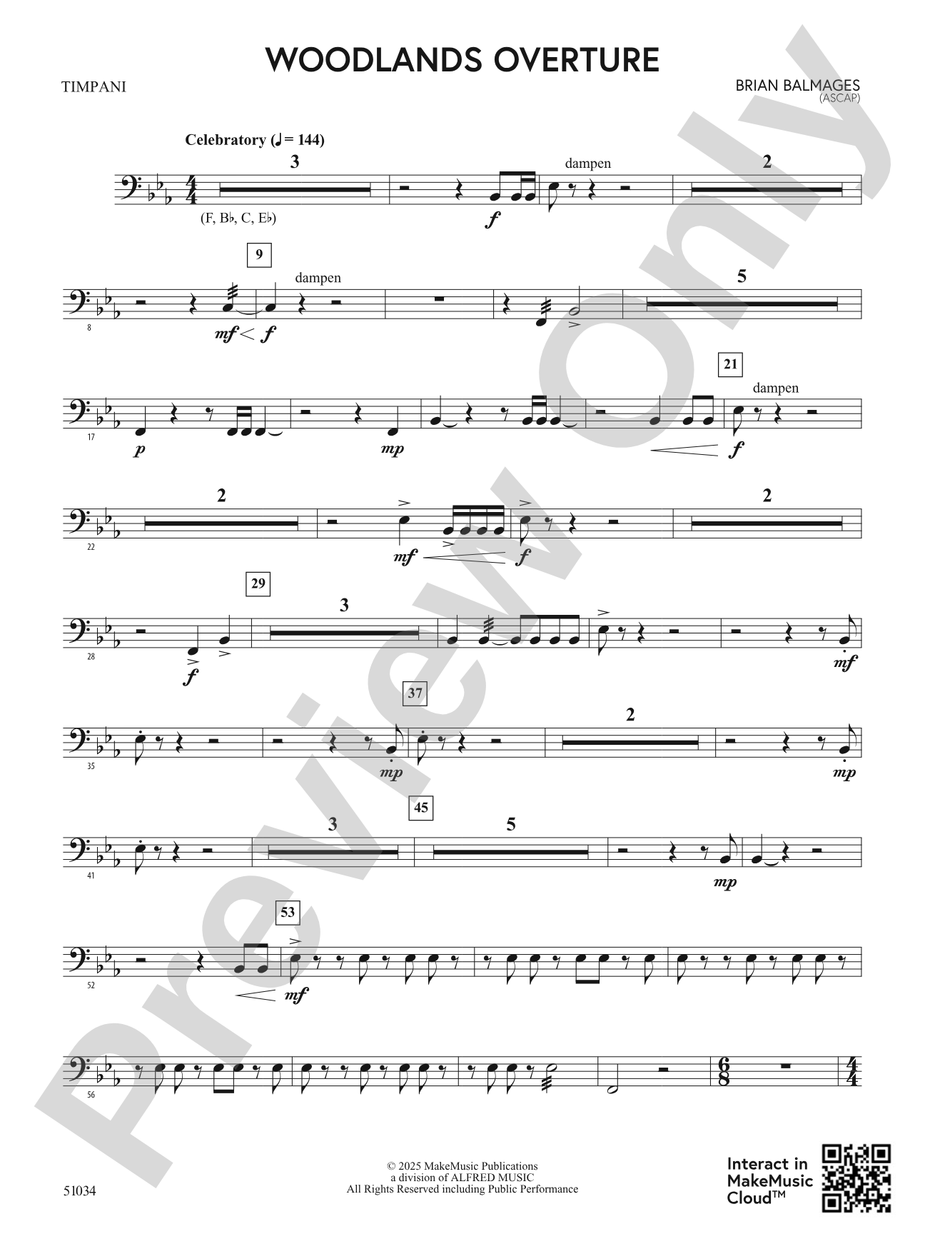 Woodlands Overture: Timpani