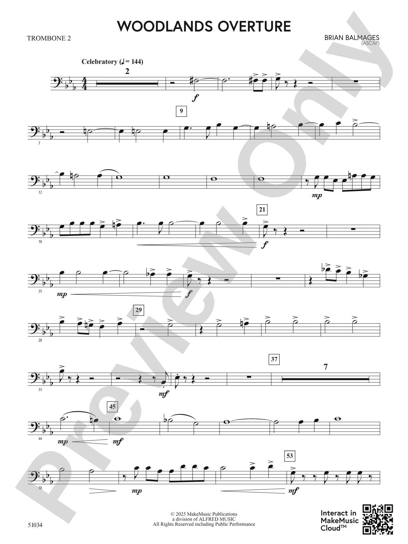 Woodlands Overture: 2nd Trombone