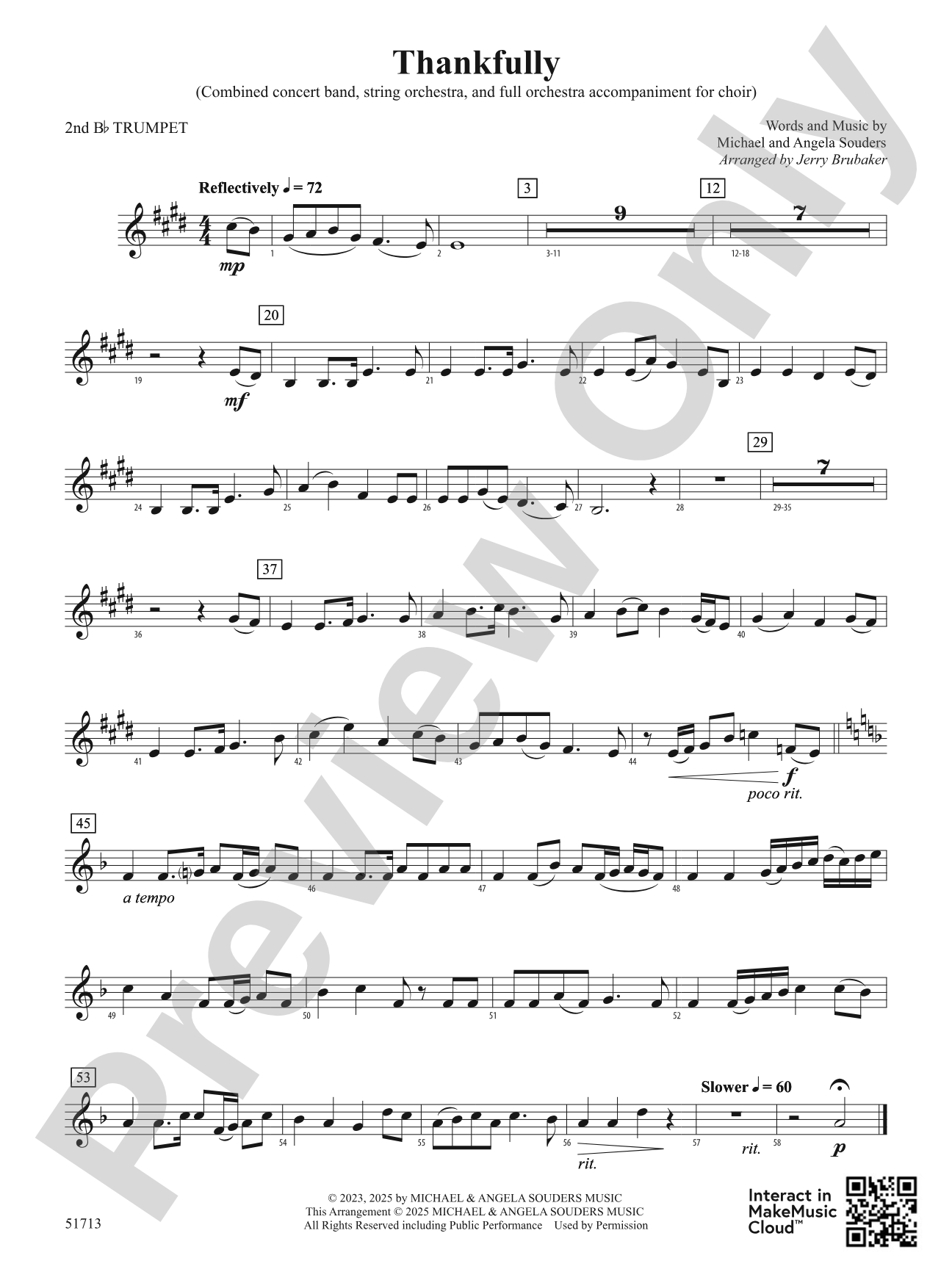Thankfully: 2nd B-flat Trumpet