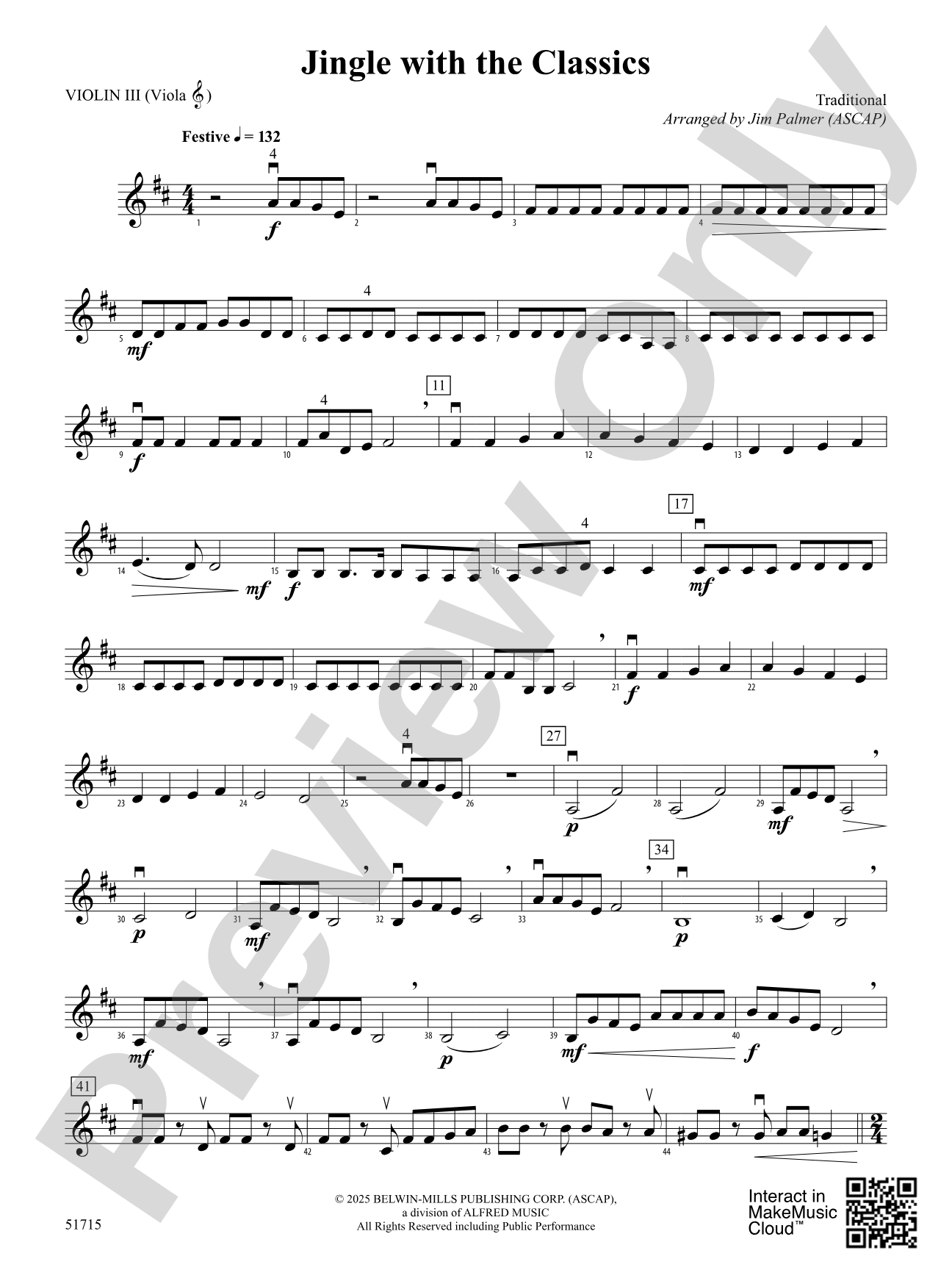 Jingle with the Classics: 3rd Violin (Viola [TC])