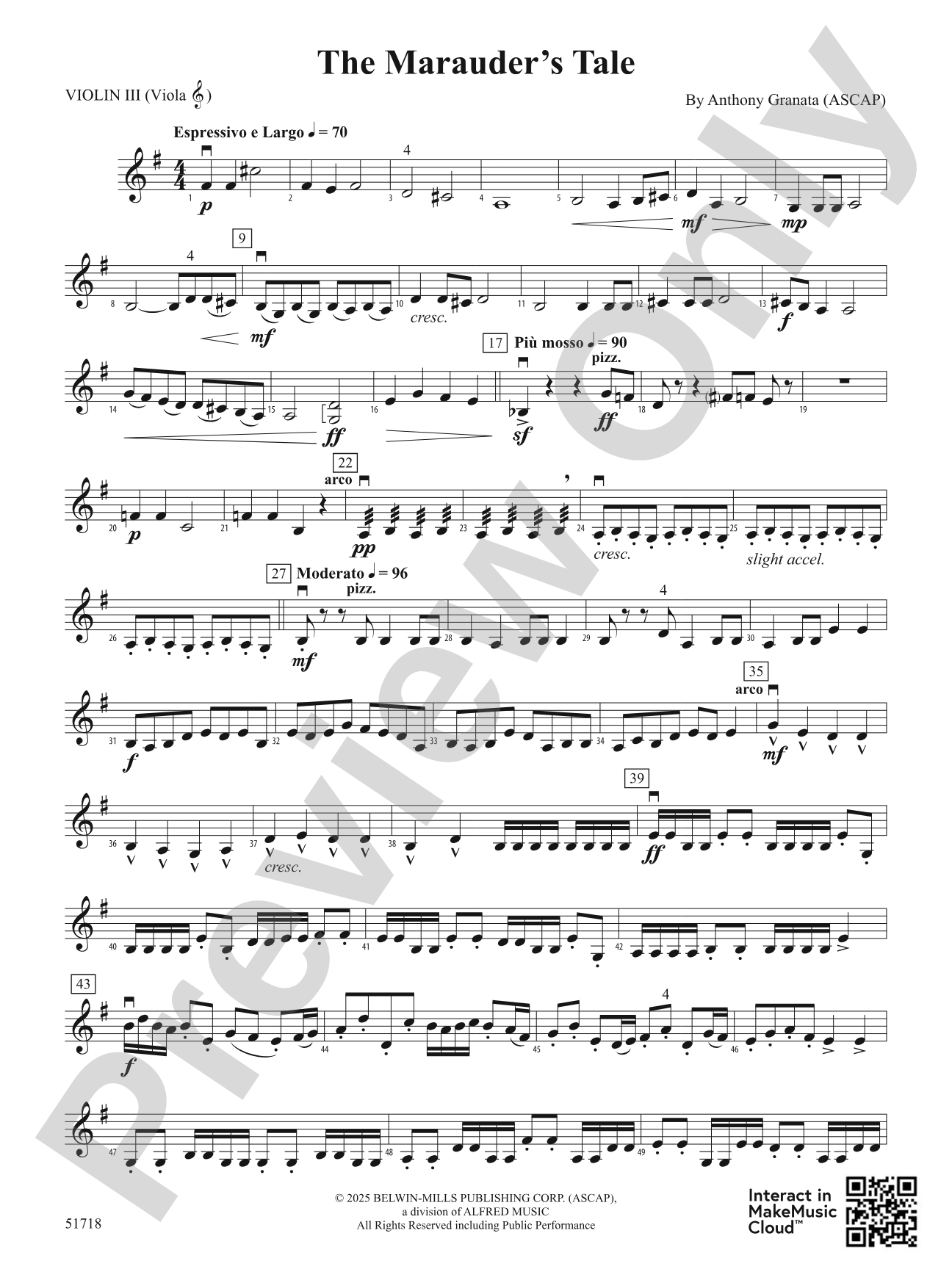 The Marauder's Tale: 3rd Violin (Viola [TC])