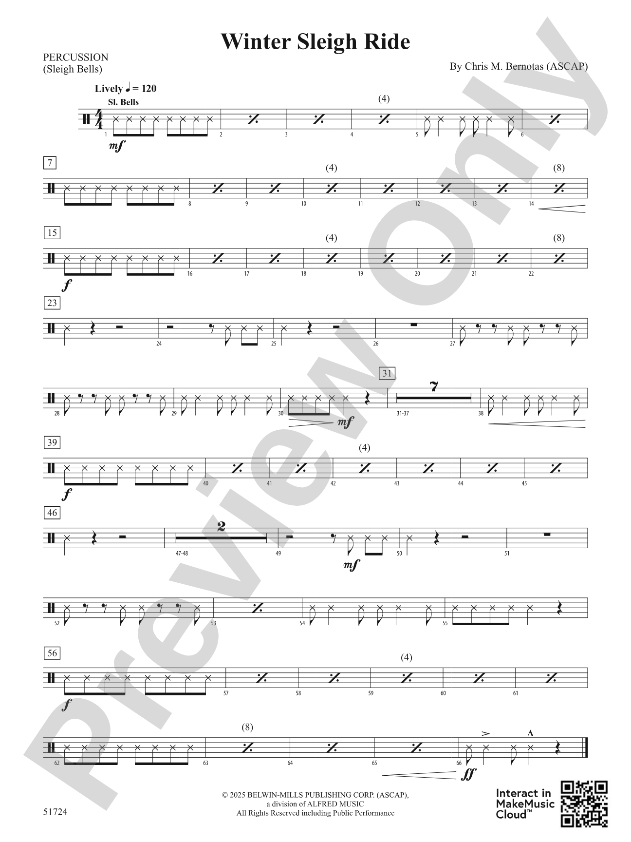 Winter Sleigh Ride: 1st Percussion