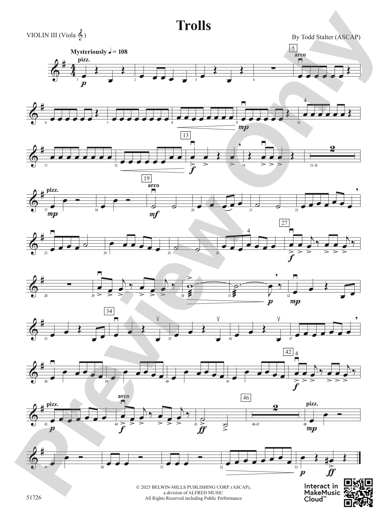 Trolls: 3rd Violin (Viola [TC])
