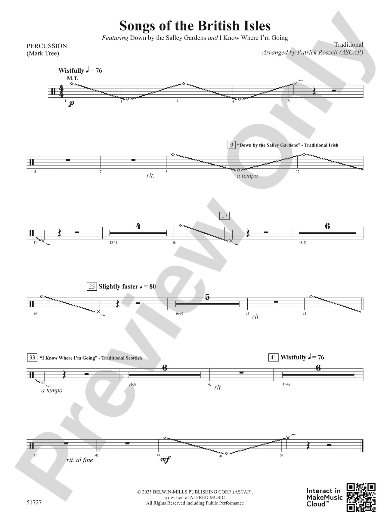 Songs of the British Isles: 1st Percussion