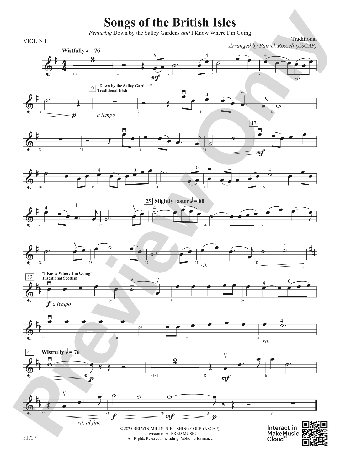 Songs of the British Isles: 1st Violin