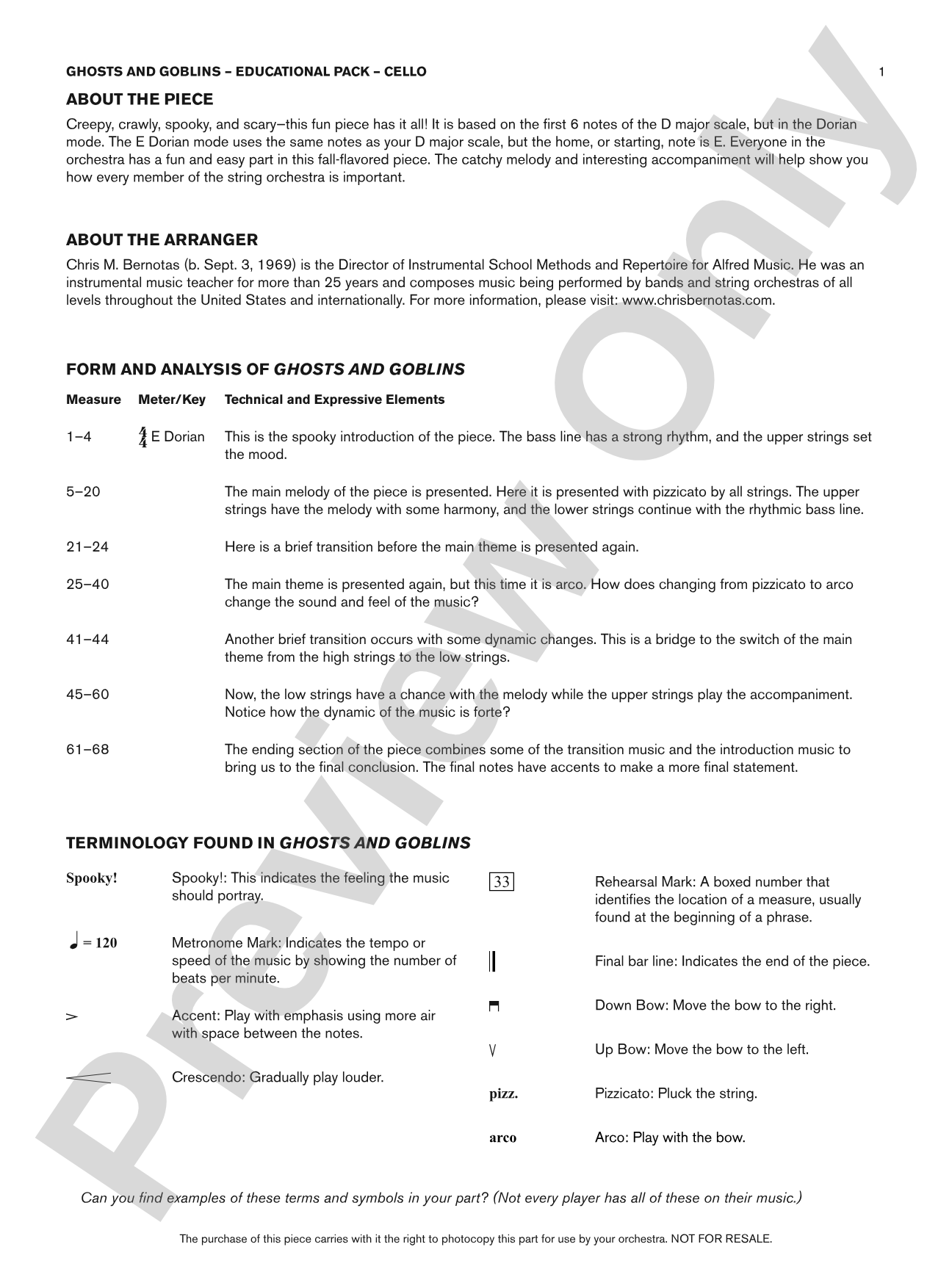 Ghosts and Goblins: Cello Educational Pack
