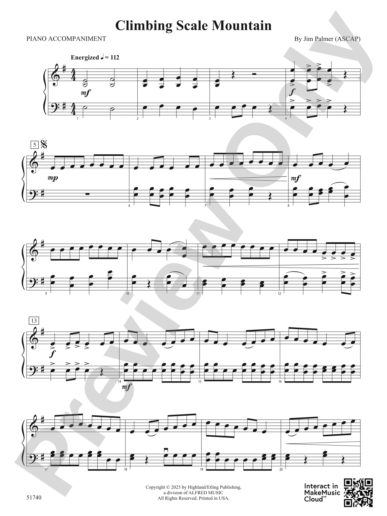 Climbing Scale Mountain: Piano Accompaniment